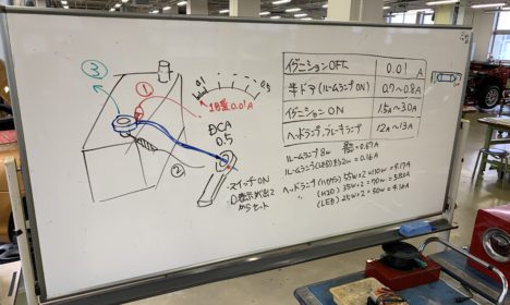 実習場のホワイトボード２